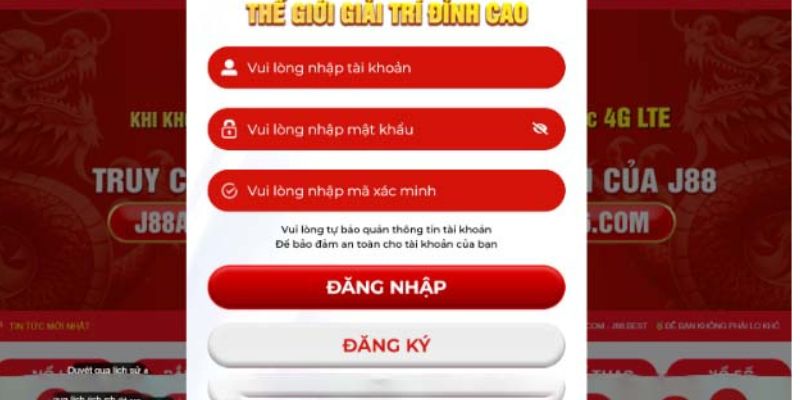 Một số yêu cầu khi thực hiện đăng nhập J88